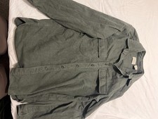 Vintage LL Bean Chamois Cloth Flannel Shirt Mens Small Olive Sage Green Heavywei picture