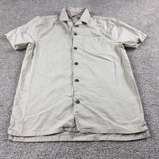 Best Made Co Shirt Mens Small Beige Camp Collar Linen Blend Button Up Preppy picture