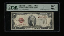 DBR 1928-F $2 Legal STAR Fr. 1507* PMG 25 Serial *03307475A picture