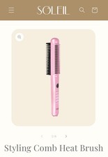Soleil Professional Styling Comb Heat Brush Dual Voltage Baby Pink New Open Box picture