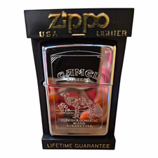 Vintage Camel Filters Zippo Lighter Double Sided Chrome New Unused w/ Case picture