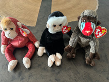Ty Beanie Babies LOT MONKEYS Cheeks Mooch Schweetheart picture