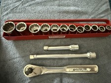 Craftsman USA Used 12 Metric Sockets 2 Extensions Tray& NOS 3/8 Ratchet VN 44811 picture