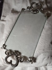 Brighton Beauty Tray With Glass Top, Silver Hardaare picture