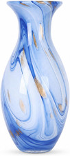 Hand Blown Glass Vase, Swirl Art Glass Flower Vase with Colorful Glass Design fo picture