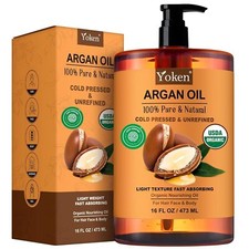 Yoken USDA Organic Argan Oil for Hair, 16 Fl Oz Pure and Natural Morocco... picture