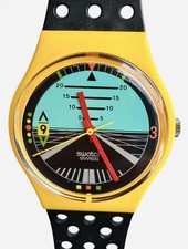 Swatch Watch FOLLOW ME Gj101 1987 34mm Swiss Made Quartz New Old Stock picture