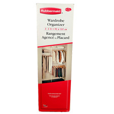 Rubbermaid Organizer 3 to 5 ft Wardrobe Closet System Wire Coated White NEW picture