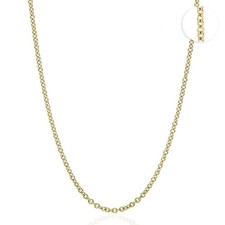 18K Yellow Gold 2mm Cable Chain (Solid Links) 16
