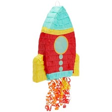 BLUE PANDA Rocket Ship Pull String Pinata - 16.5 x 12.5 x 3 In, Red picture
