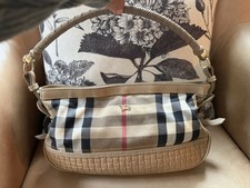 Very Vintage Burberry purse woven leather bottom picture