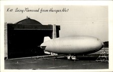 Glynco GA Airship in Hangar c1940s Real Photo Vintage Postcard bhn picture