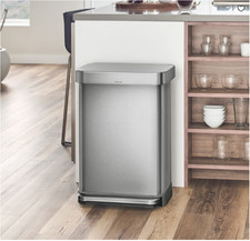 simplehuman 55L Step Trash Can with Liner Pocket Kitchen Garbage Bin picture