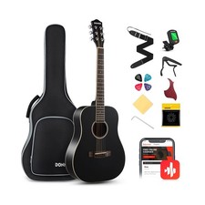 Donner Acoustic Guitar for Beginner Adult 36'' Dreadnought 3/4 Size Black Gui... picture