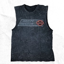 Vintage Harley Davidson Acid Wash Tank Top picture
