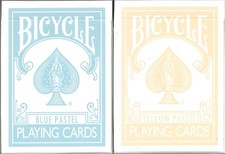 Two Bicycle Pastel Playing Card Decks Blue/Yellow - Brand New picture