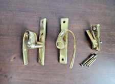 Andersen Gliding Door French Curved Handles Set in Bright Brass DISCONTINUED picture