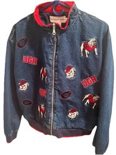 Vtg University Of Georgia Collegiate Collection Denim Jacket W/Embroidery Size L picture