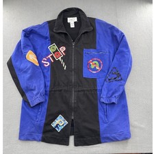 Stephanie by Suzelle VTG 90s Jacket M Full Zip Sequin Traffic Novelty Eclectic picture
