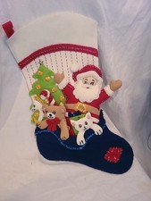 2003 Christmas Felt Completed Handmade  Bucilla Stocking Homemade #F picture