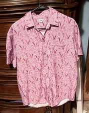 Mens Pink Medium Crowlines ShortSleeve AllOver Print ShortSleeve Button Up Shirt picture