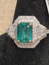 Size 7 D'Joy Premium Kagem Zambian Emerald and Moissanite 2.40 ctw Architectural picture