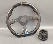 NISSAN MOMO 3 SPOKE HYDRODIPPED OEM JDM RESTICHED SPORTS STEERING WHEEL picture