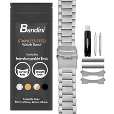 20mm Curved Steel Metal Watch Band Bracelet for Glashutte PanoMaticLunar picture