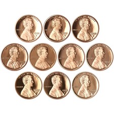 1990-1999 S Lincoln Memorial Cent Gem  Proof Run 10 Coin Set US Mint picture