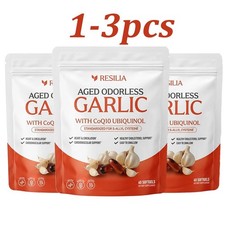1-3X Resilia Garlic Extract 600mg Softgels (60 Count) Odorless Aged Garlic Extra picture