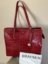 Beautiful Brahmin TIA Ember Veil Red Satchel, Tote Bag, Handbag EUC picture