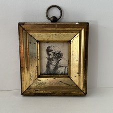 MINI FRAMED Antique JOHANN GEORGE WINTER ETCHING 4X4 picture