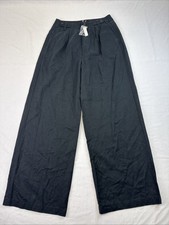 New Madewell The Harlow Wide-Leg Pant Drapey Twill Women's Size 4 Black picture