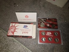United States Mint 1999 Silver Proof Set San Francisco 0.9 Fine Box COA picture