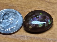 Deer Creek Fire Agate 12 Ct Gem Natural Colorful Bright Purple and Green Bubbles picture