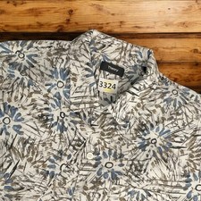 Theory Shirt Men’s L Weldon Camp-Collar Floral Print Cotton-Blend Poplin Neutral picture