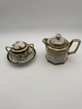 2 Antique Nippon Porcelain Items Moriage Creamer & Creamer Set See Photos picture