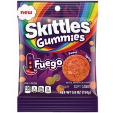 6x Skittles Gummies Fuego Soft Candy Sweet Spicy Treats New Bulk 5.8oz picture