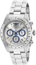 Invicta Speedway Chronograph Silver Dial & Bezel Quartz Men's Watch 17311 NEW picture