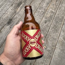 ~Vintage LUCKY Lager STEINIE Beer Bottle~IRTP~Paper Label~SAN FRANCISCO CA~1943~ picture
