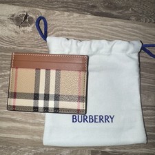 Authentic Burberry Check and Leather Card Case Four Card Slots picture