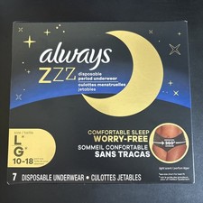 Always ZZZ Disposable Period Underwear Light Scent Size Large 10-18 7 Ct Ea New picture