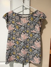 Loft Women’s Floral Short Sleeve Top, Size Small picture