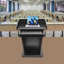 Presentation Stand Black Wooden Lectern Podium Pulpit Church Conference Lectern picture