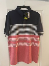 Puma MATTR Stripe Jacquard Golf Polo Men's  NWT $80 picture