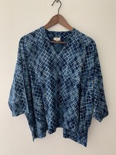 Anokhi Vneck Top Tunic Free Size Block Print Relaxed Prism Indigo Collection picture