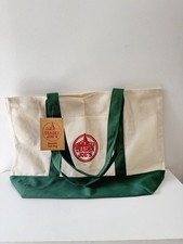 Trader Joe’s 2025 Christmas Green LARGE Canvas Shopping Bag, Off White picture