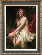 Handmade Old Master-Art Antique Oil Painting women girl on canvas 24