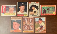 1960–1961–1962 Topps MLB Baseball NY York Yankees(7)Whitey Ford/Star CARDS/High# picture