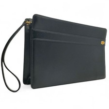 Dunhill Oxford Black Leather Clutch Second Bag 26.7cm picture